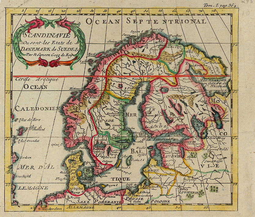 Nicolas Sanson: Scandinavie o sont les Etats de Danemark de Suede, 1648