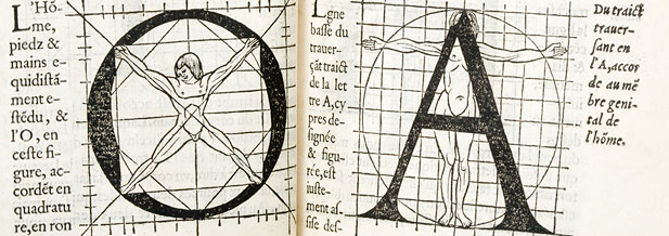 Geoffroy Tory, L' art et la science de la vraye proportion des lettres attiques 1549