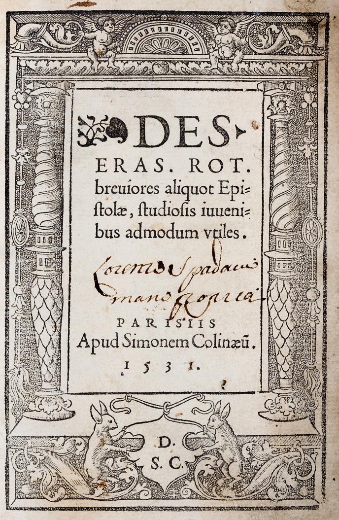 Erasmus Roterodamus, Epistolae breuiores aliquot. Paris: Colines 1531.