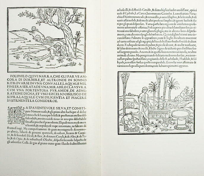 Francesco Colonna, Hypnerotomachia Poliphili. Aldus Manutius, Venetsia 1499.