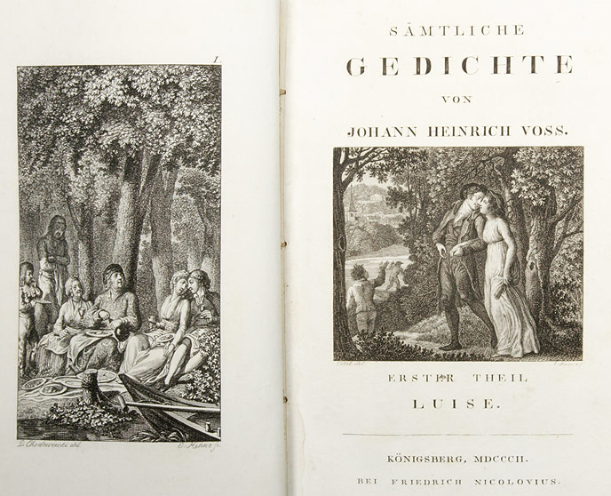 Johann Heinrich Voss, Luise. Ein laendliches Gedicht in drei Idyllen. Königsberg: Nicolovius 1795.