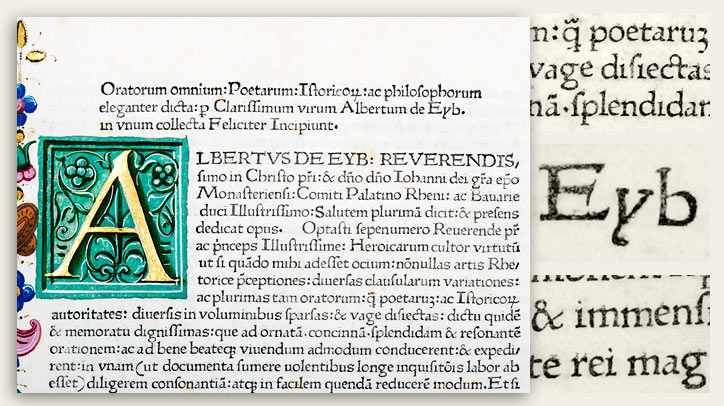 Albrecht de Eyb, Margarita poetica. Rome: Ulrich Hahn 1475