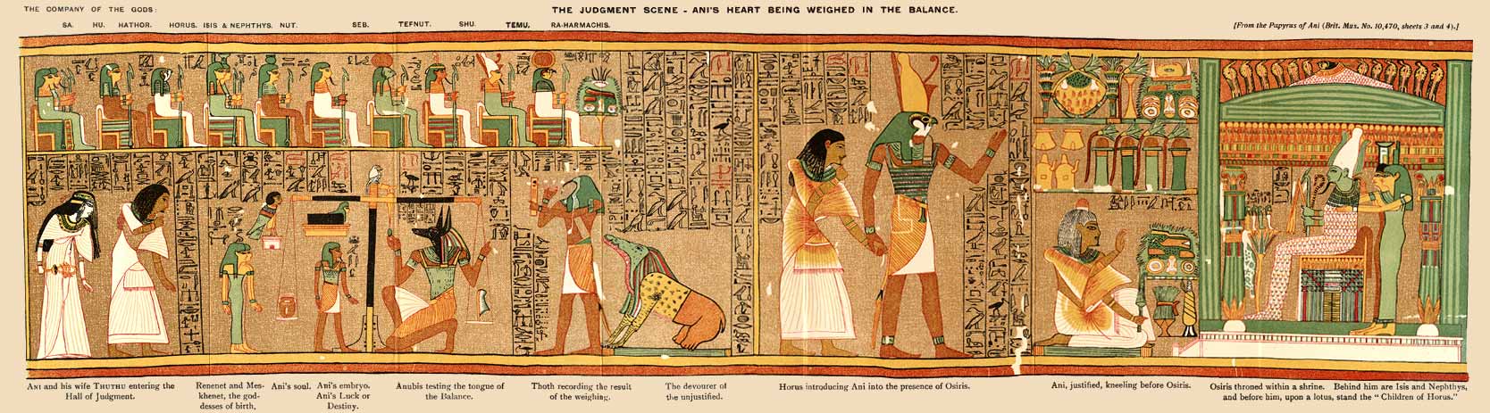 Katkelma egyptiläisestä 'Kuolleitten kirjasta' © Helsingin yliopiston kirjasto, Humanistinen
kokoelma.