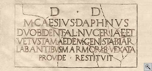 Roomalainen piirtokirjoitus © Helsingin yliopiston kirjasto, Humanistinen kokoelma.