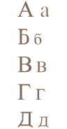 venäläisiä kirjaimia